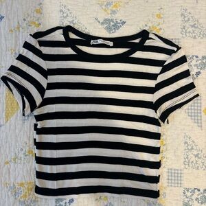 Zara Monochrome Striped Top